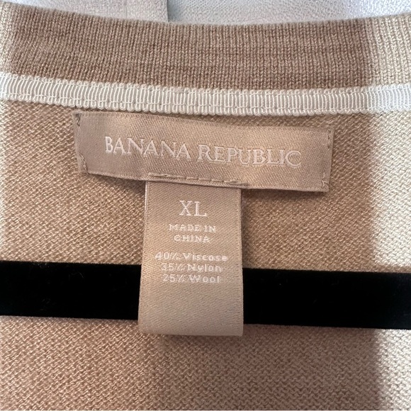 Banana Republic Sweater Womens Wool Crew Neck Gold Stars Nautical Minimalist XL - Picture 5 of 11